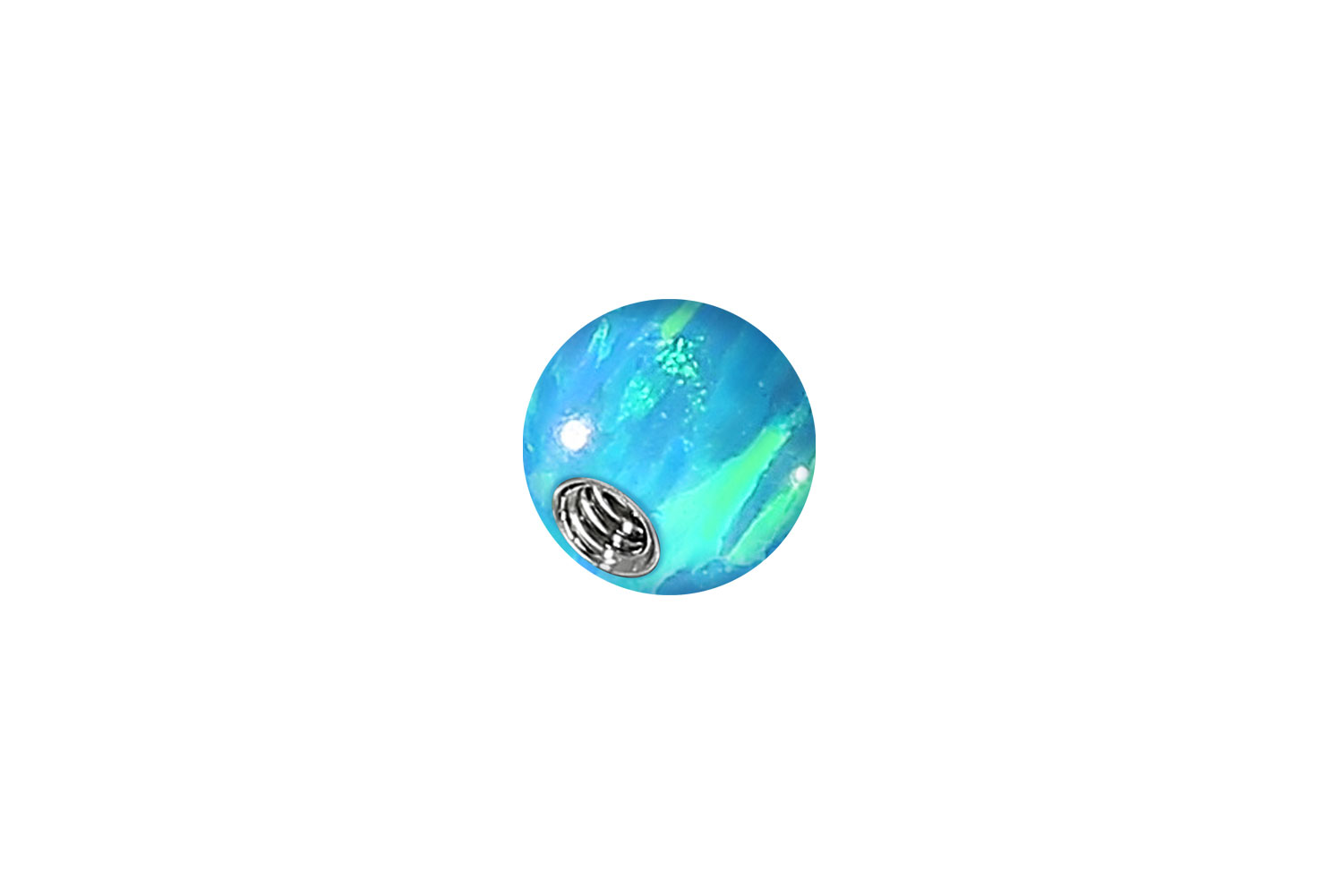 Synthetischer Opal Schraubkugel mit Chirurgenstahl-Gewinde von Piercingline